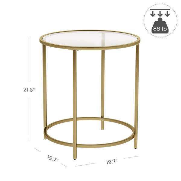 Everly Quinn Bancroft Glass Top End Table & Reviews Wayfair